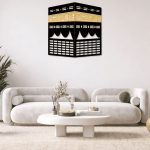 Chipboard Kaba wall art with golden finish