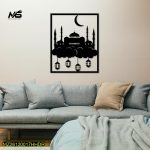 Black Islamic mosque wall art for home decor