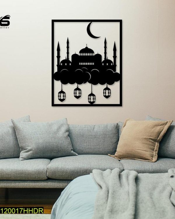 Black Islamic mosque wall art for home decor