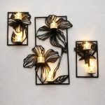 Black floral wall decor set for living room