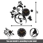 Butterfly flower wall clock