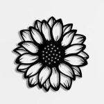 Black and white sunflower wall art for living room decor