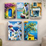 3D calligraphy wall art frames set of 5 in multicolor wood