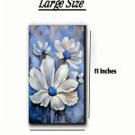 Floral canvas wall art set with blue tones