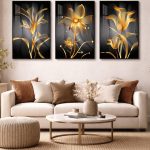 Multicolor 3 piece wall frames for living room decor